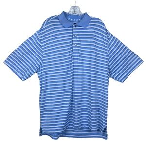 FootJoy Pro Dry Performance Lisle 2-Color Stripe Polo Golf Stripes Marine White